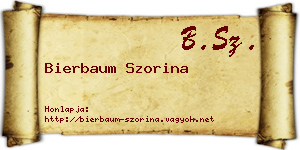 Bierbaum Szorina névjegykártya